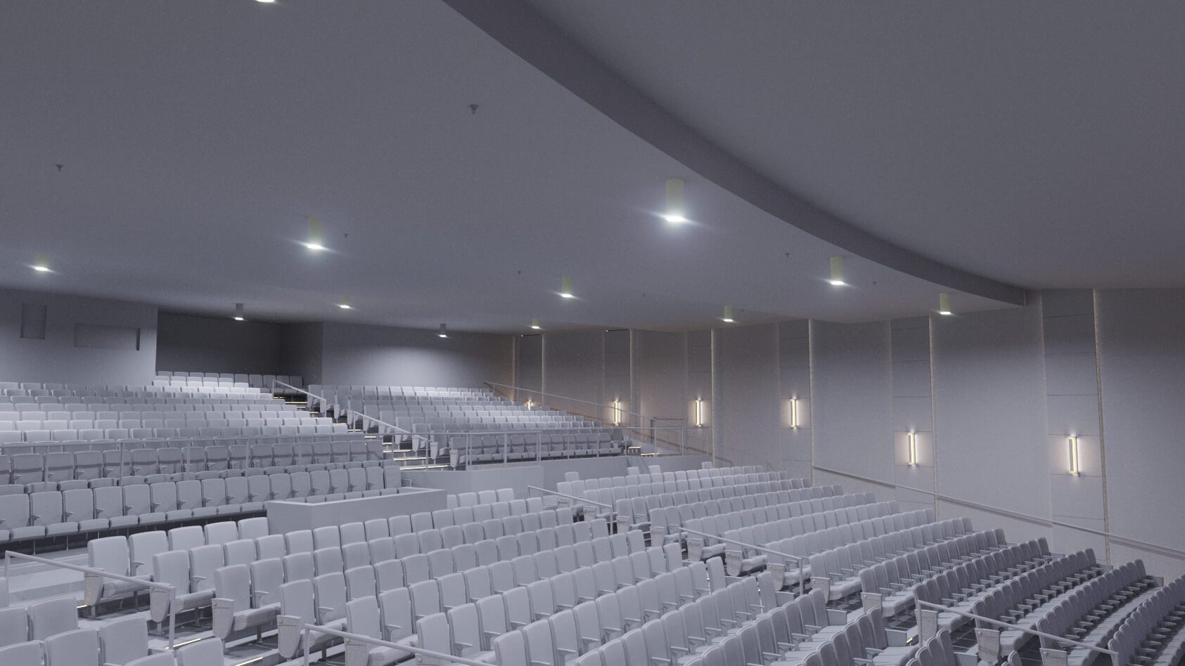 Ceiling in the Theater Auditorium 3D Animation