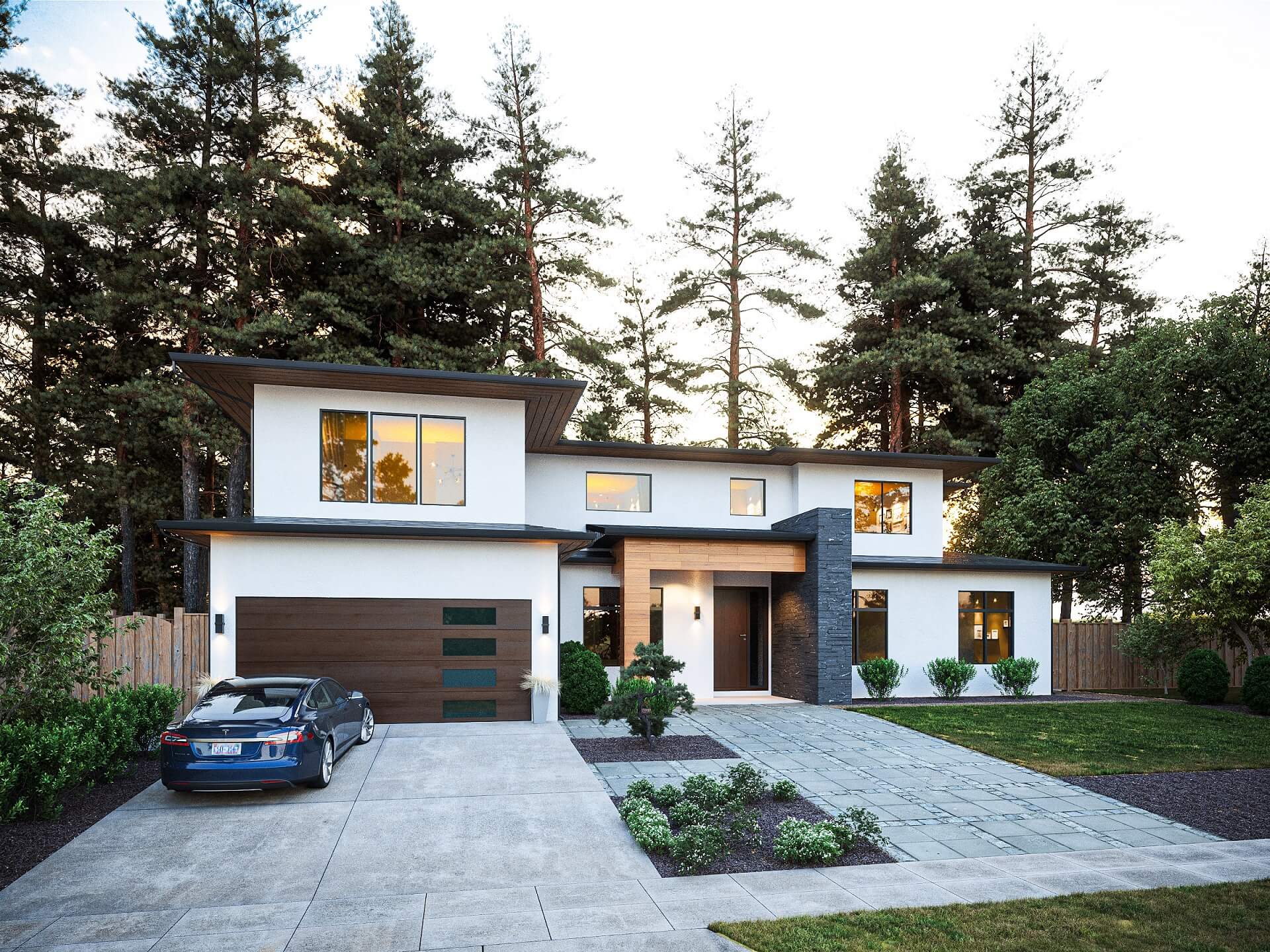 Exterior rendering workflow — intermediate front result CGI