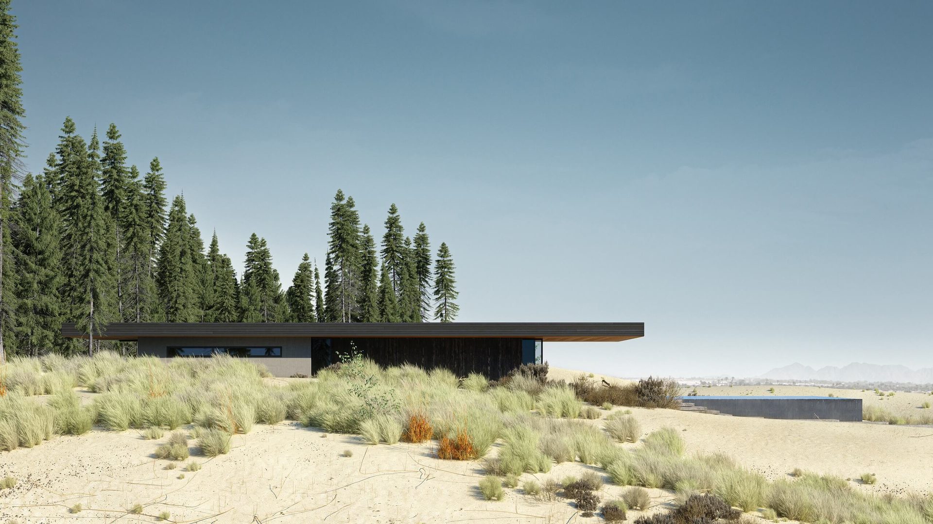 Exterior CGI of a Minimalist Residence Design