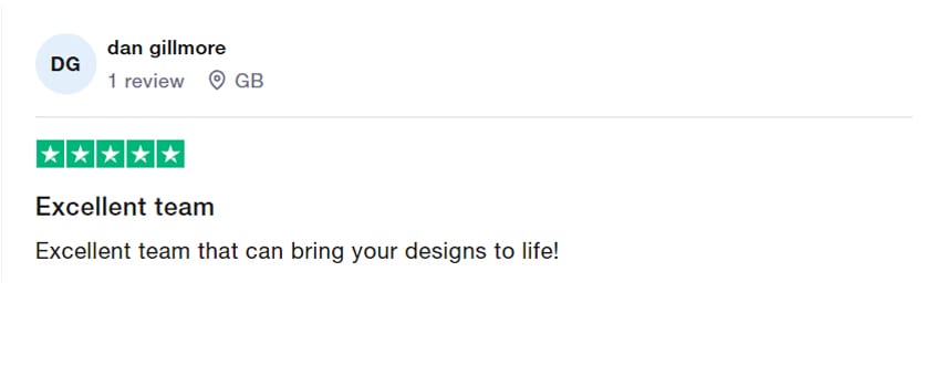 Trustpilot review praising ArchiCGI's design visualization team