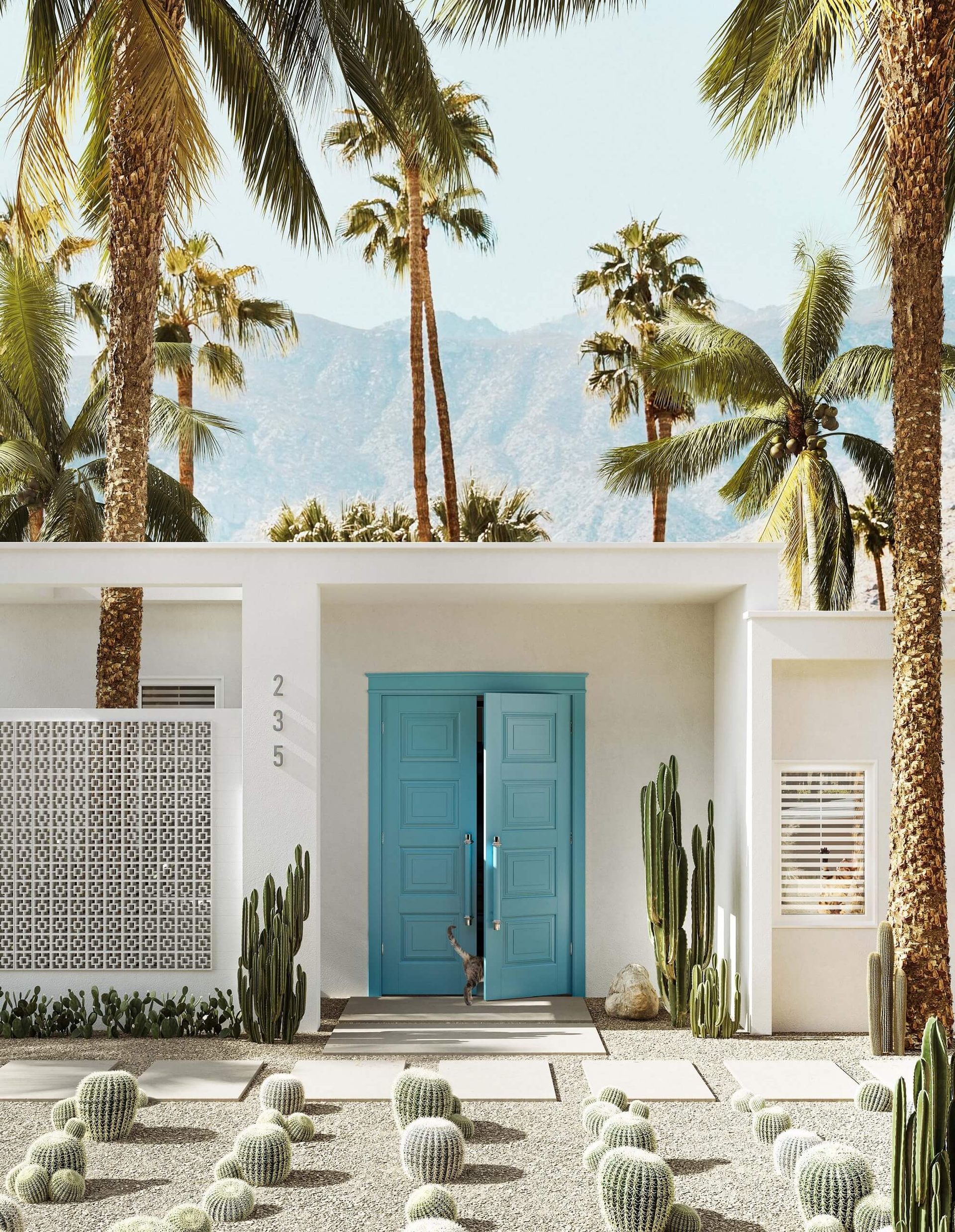 Exterior 3D Render of a Villa in LA