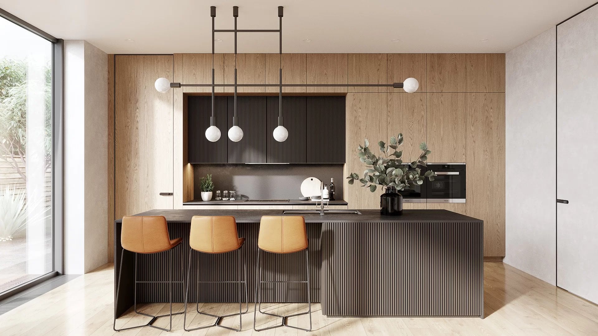 3D interior visualization — modern kitchen style