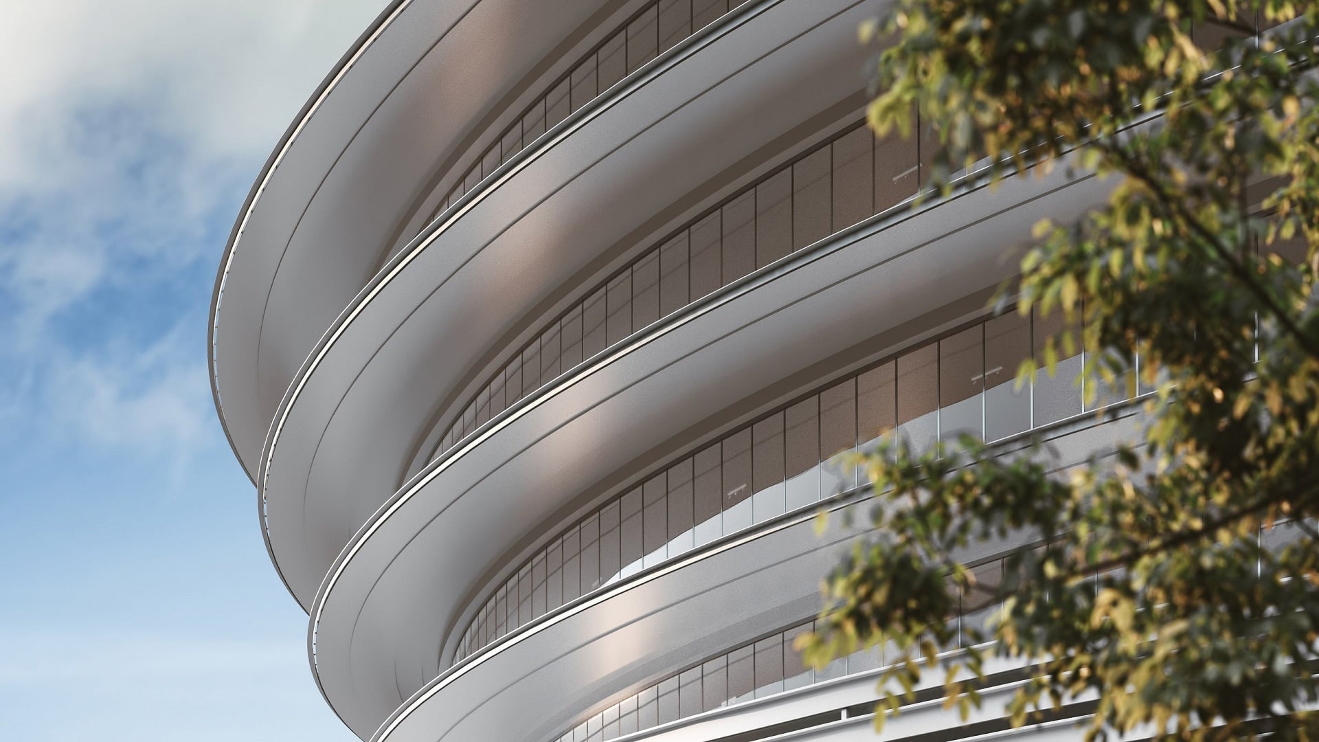 Close-up 3D View of a Building