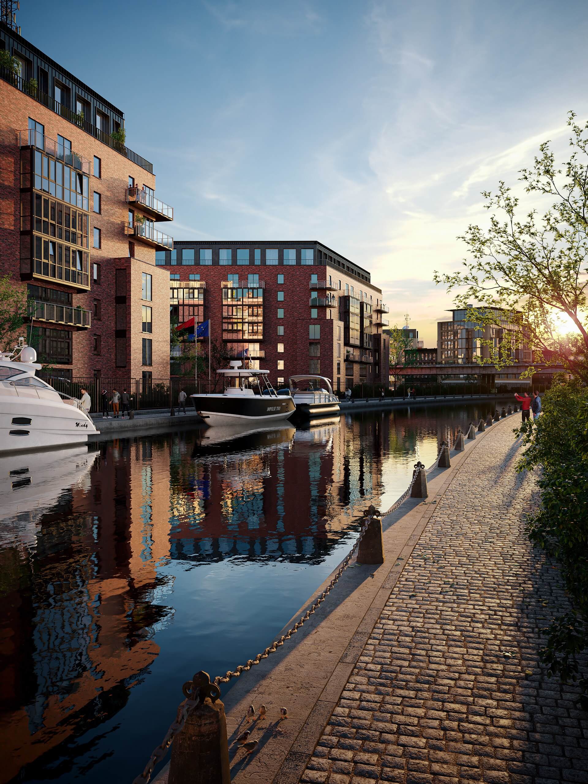 CGI of a City with Waterways