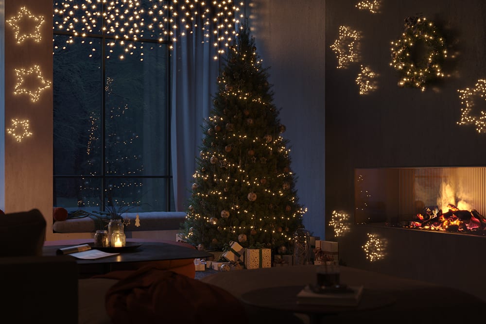 Christmas interior design in 360 view