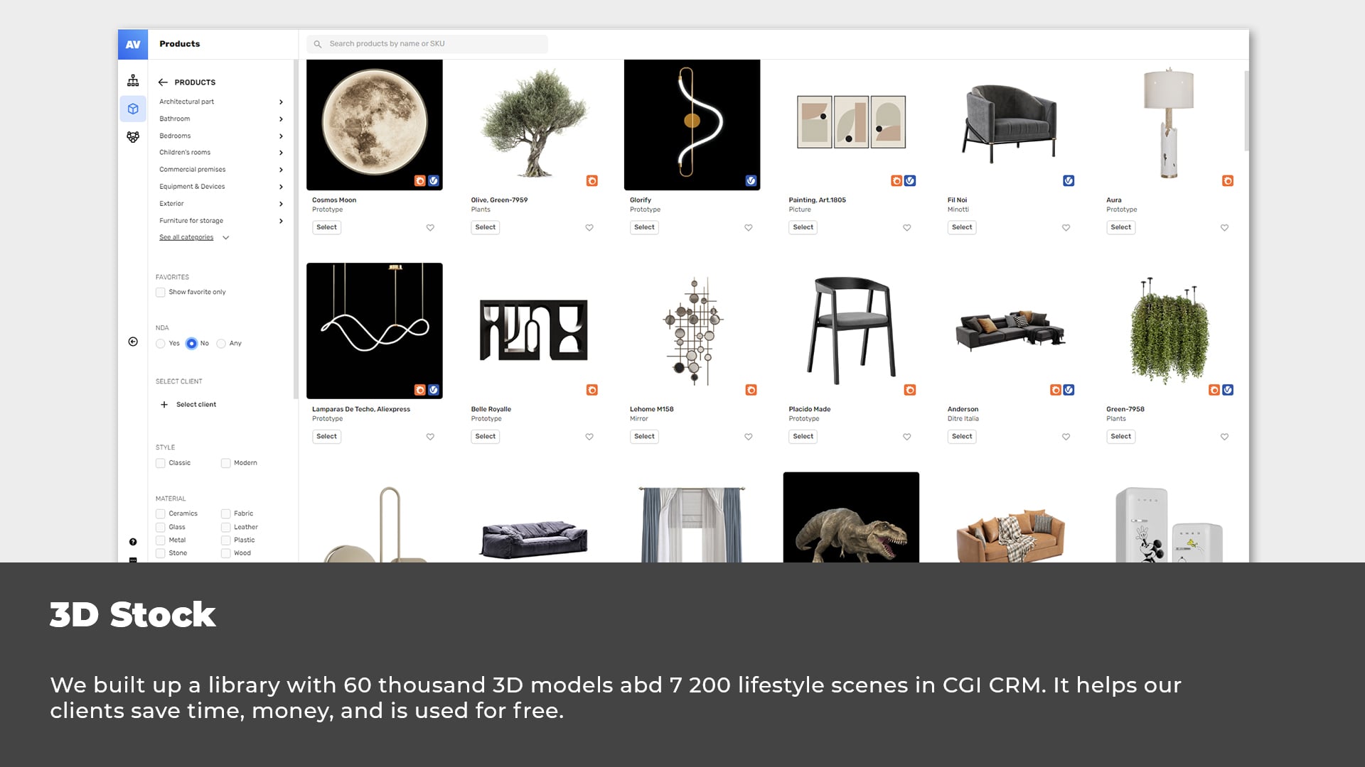 3D Stock with Assets for 3D Visualization Projects