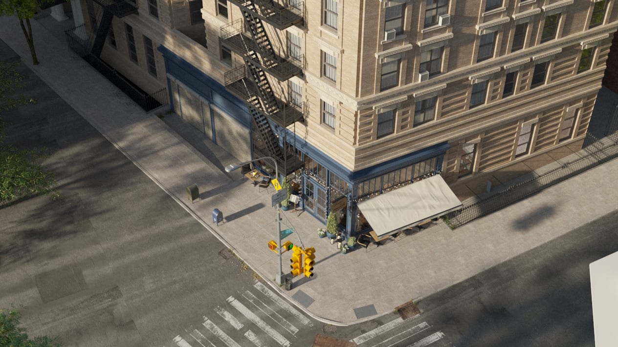 Aerial Shot in a 3D Animation