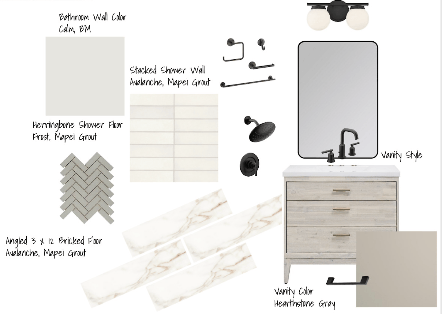 Bathroom Interior Design Board