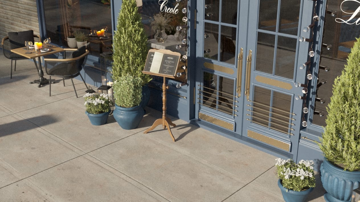 Down Shot in an Exterior Animation