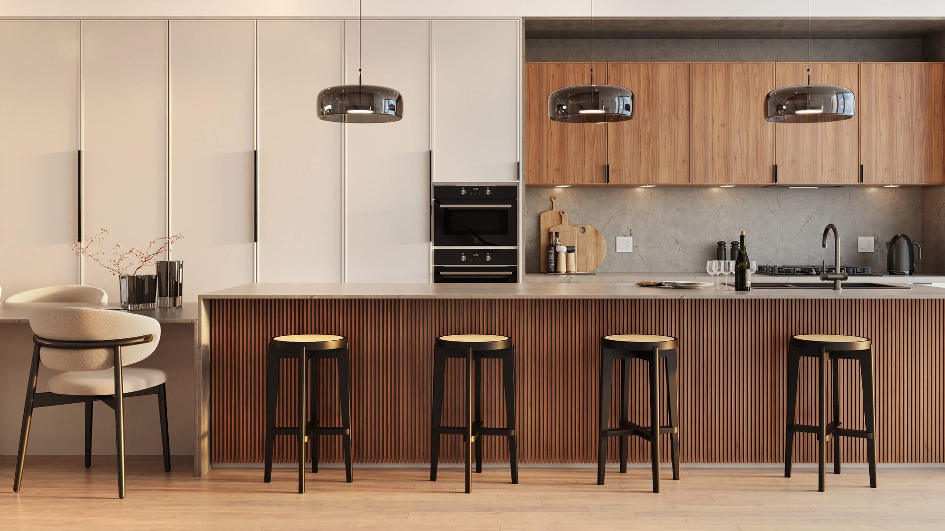 Modern Kitchen Interior 3D Visualization