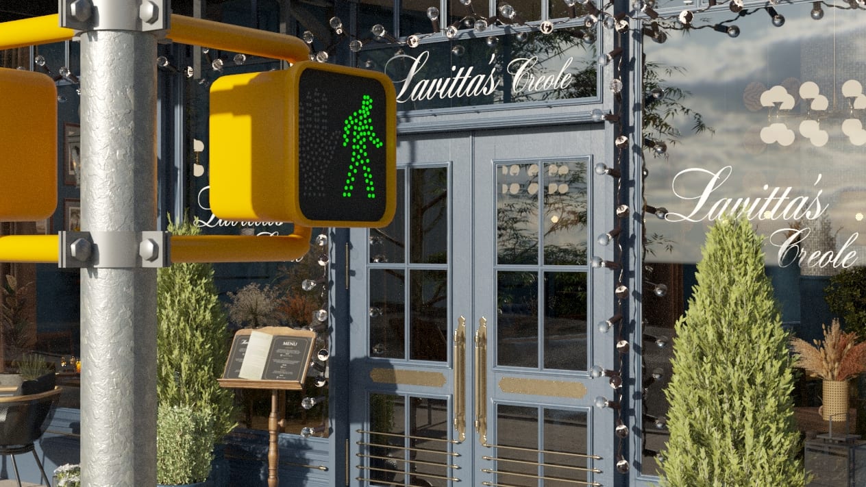 Over-the-shoulder Exterior Animation Shot