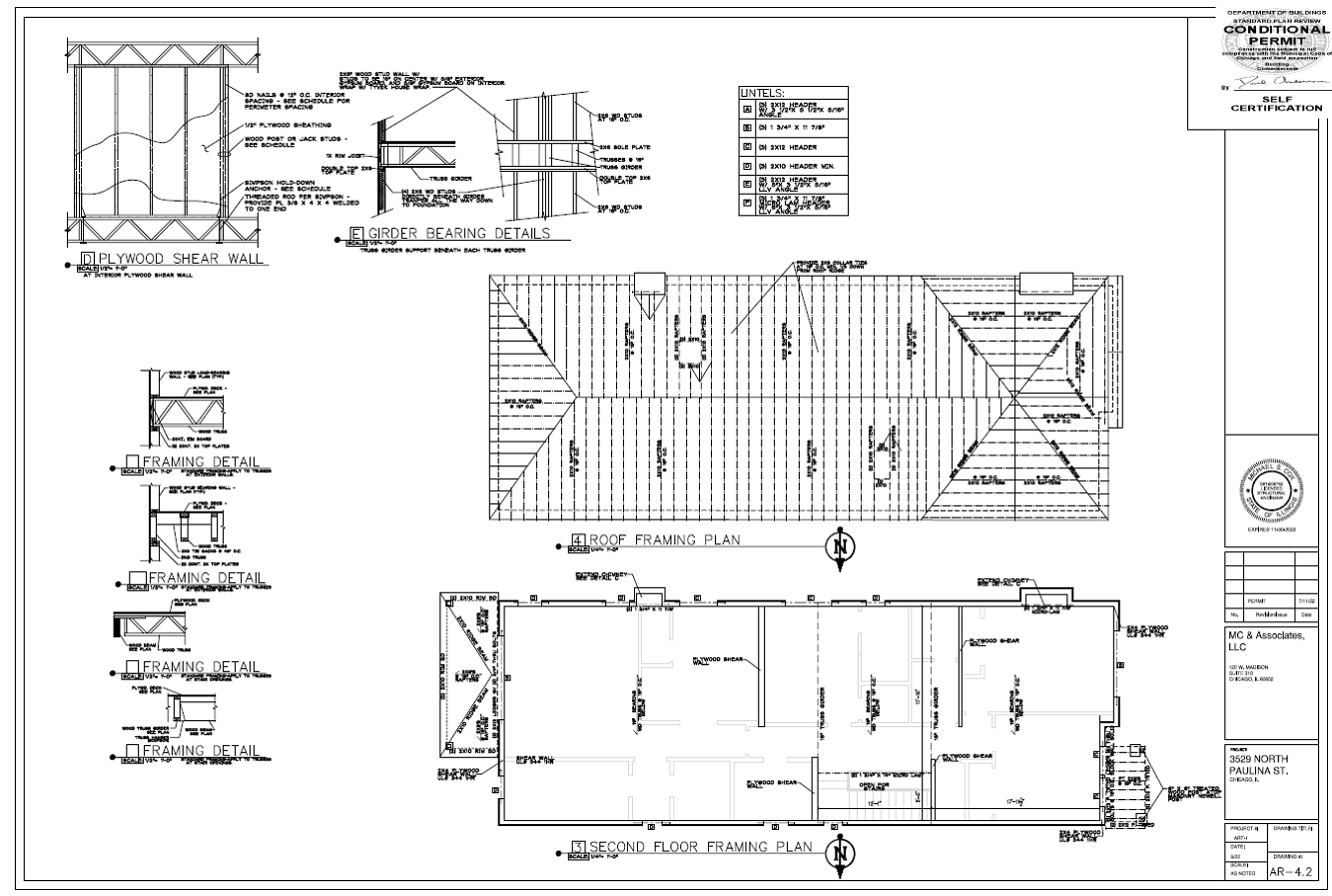Framing Plans Drawing of Real Estate