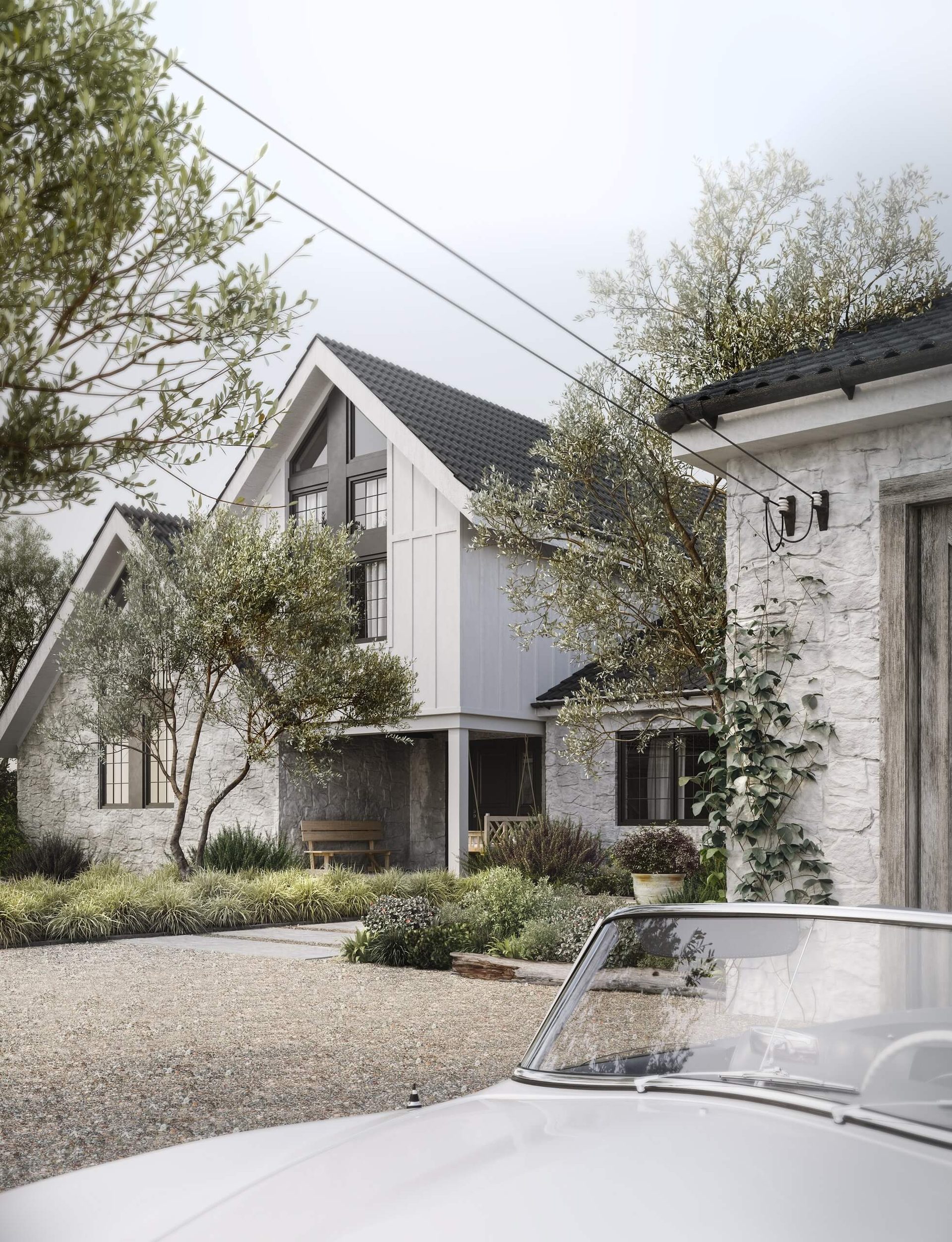 Exterior 3D Rendering of a Modern Home