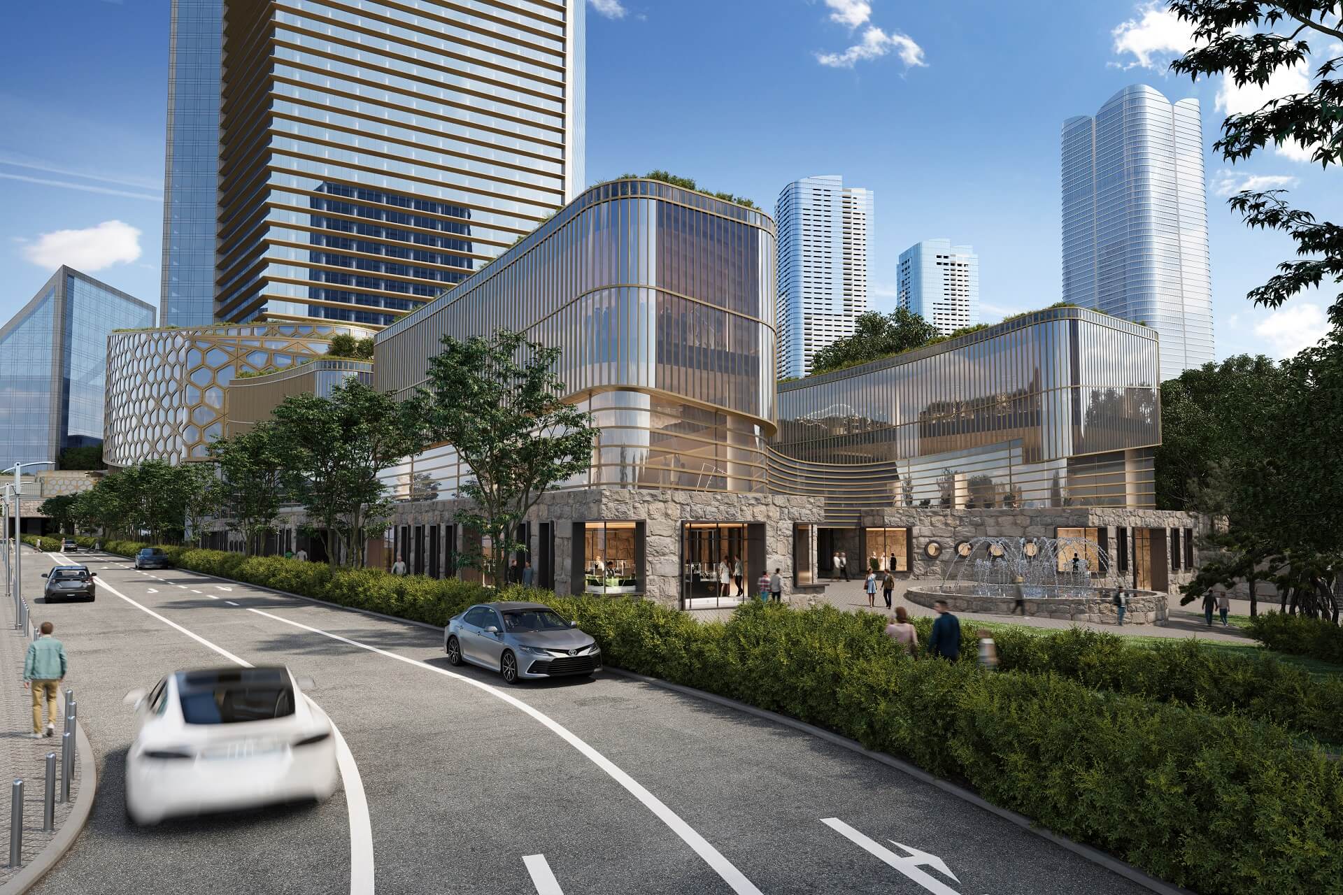 3D urban rendering — eye-level exterior