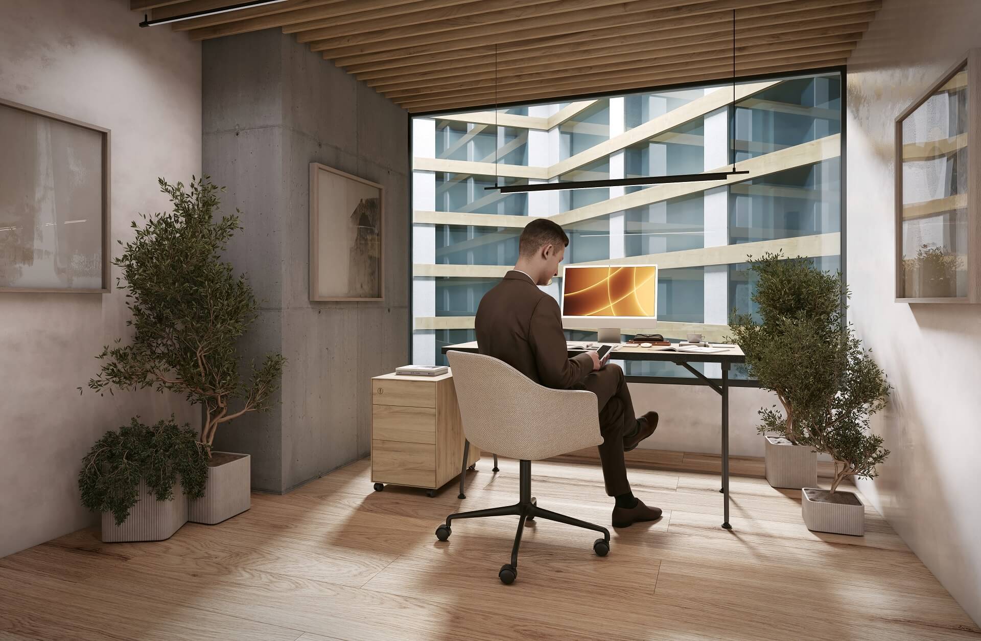 Urban Redevelopment Rendering: Office Interior