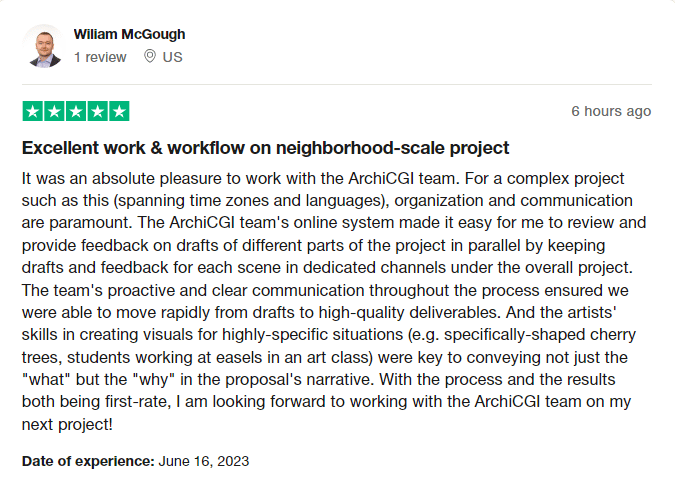 Client Feedback on Urban Redevelopment Rendering