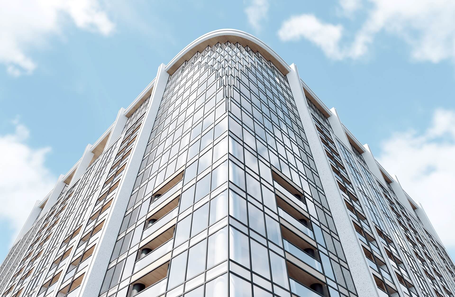 Urban Redevelopment Rendering: Worm-eye View
