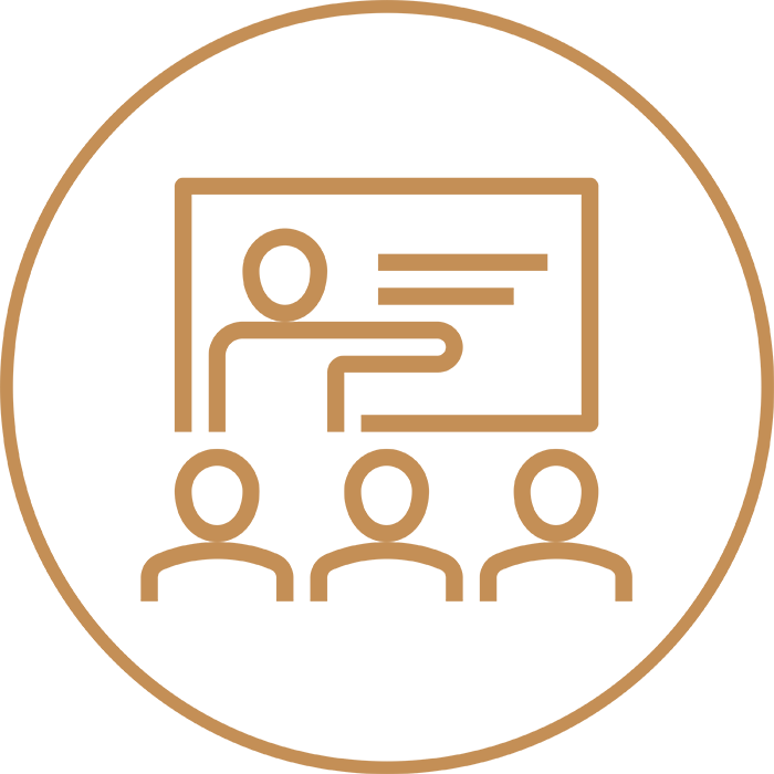 Icon of a meeting with CGI team to support and unload the in-house design team workload