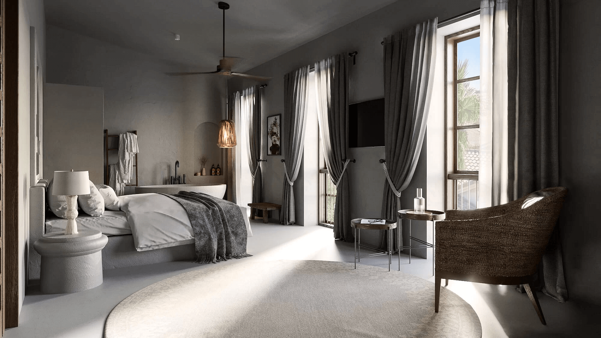 Architectural visualization — hotel room interior CGI