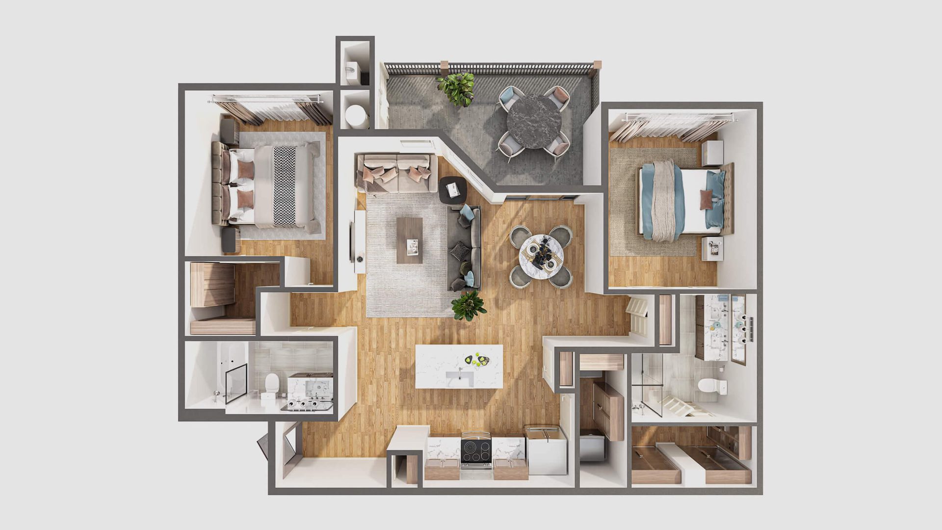 3D Floor Plan: Top View