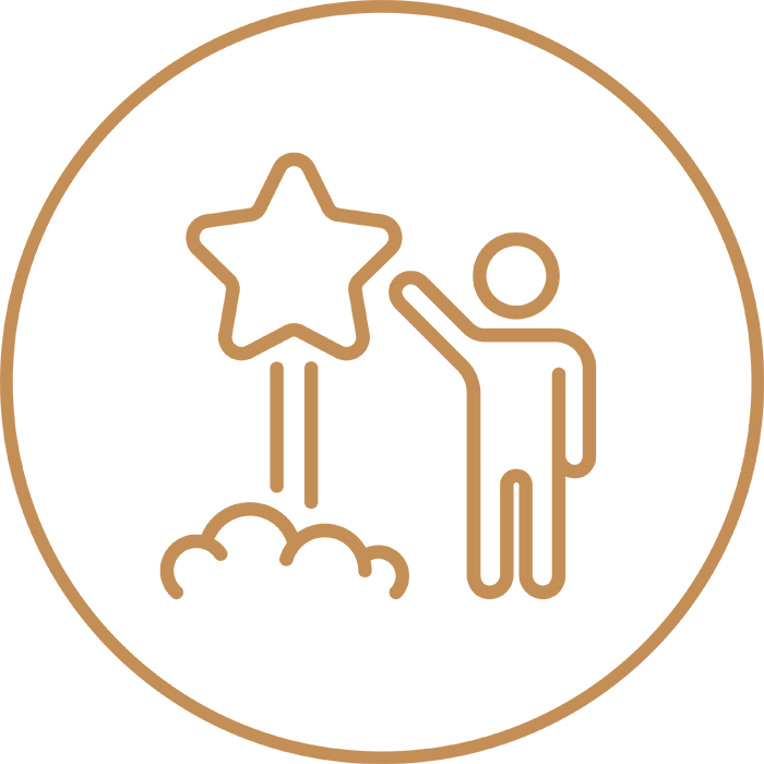 Icon representing improved customer satisfaction through CGI by clarifying project details