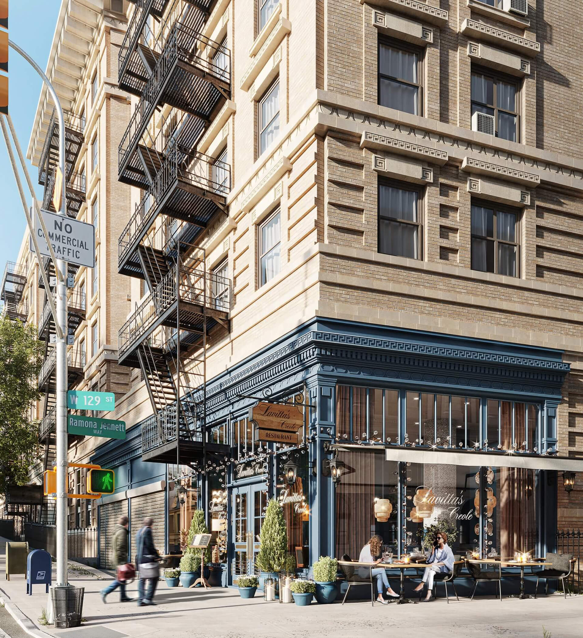 3D Rendering of Restaurant Exterior