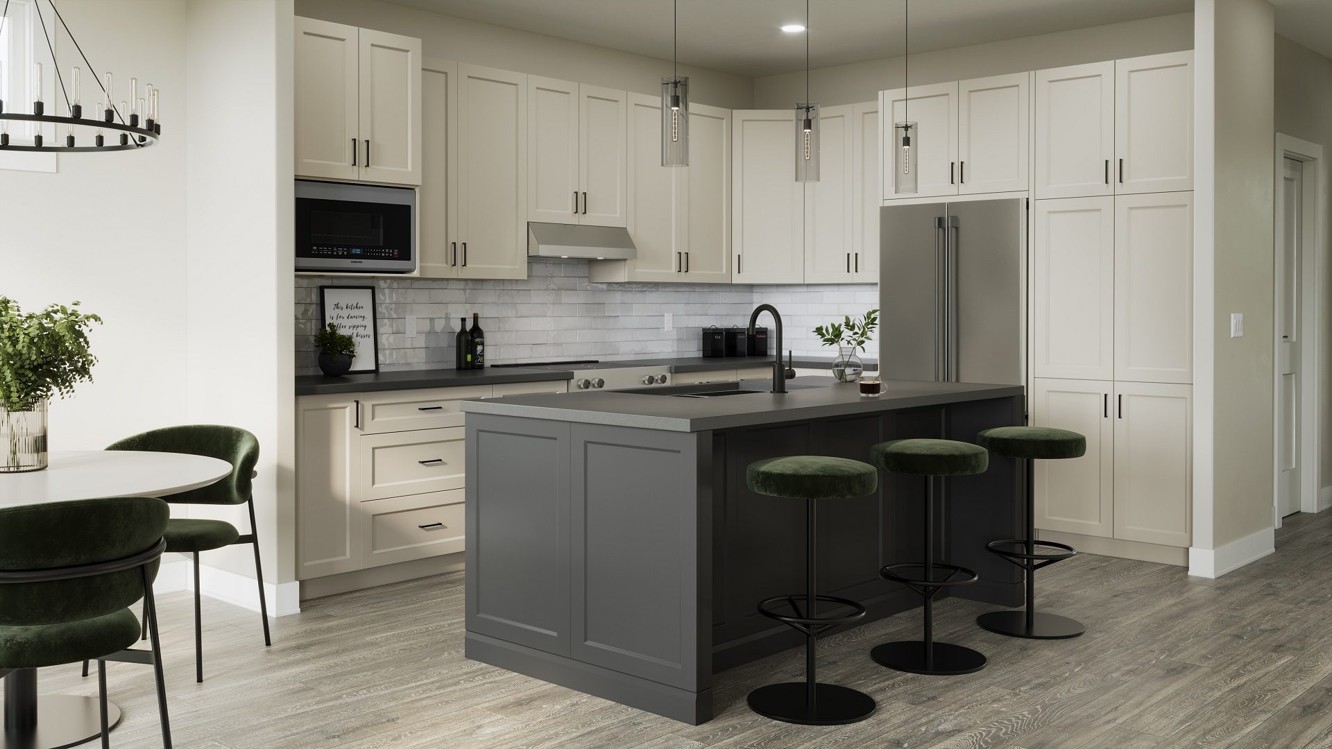 Energy-efficient Homes 3D Rendering: Kitchen Interior