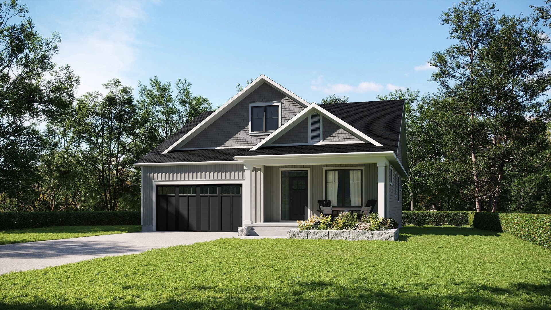 Energy-efficient Homes 3D Rendering: Bungalow Exterior