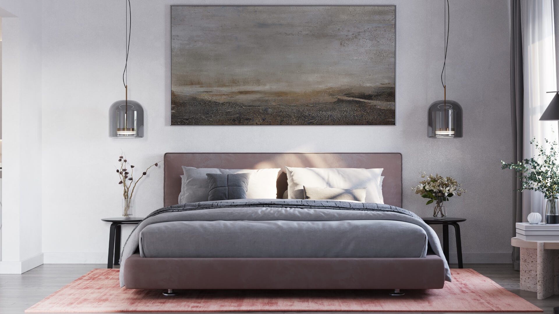 3D Rendering of a Modern Bedroom