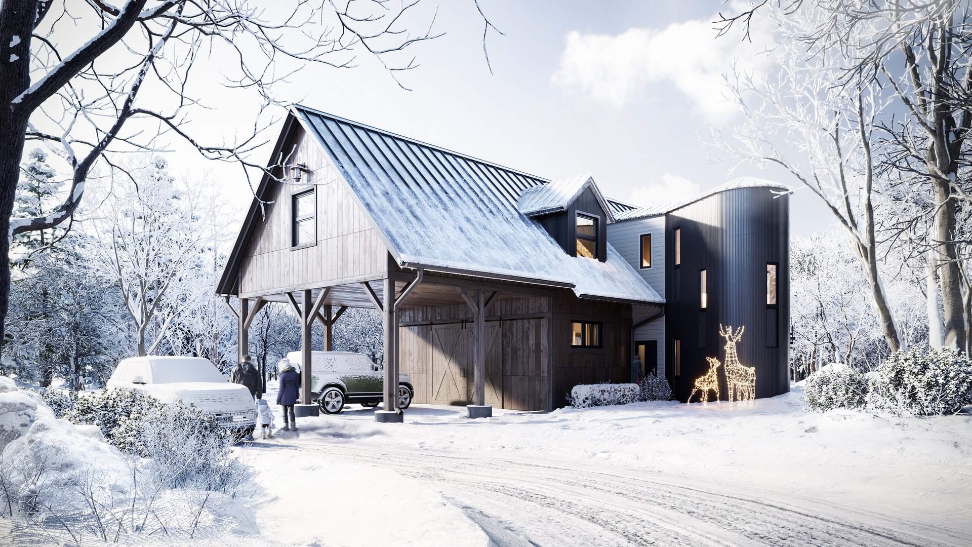 Cozy Barndominium 3D Render