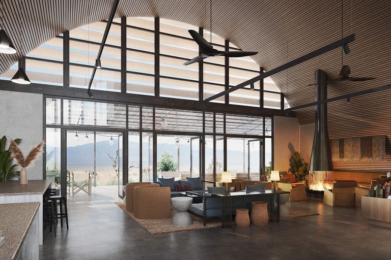 Interior CGI for a Boutique Resort in Joshua Tree, California