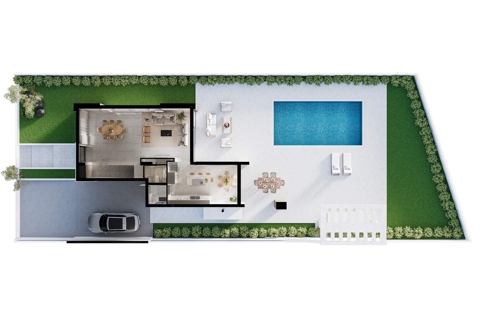 3D floorplan 4 bedroom residence floor
