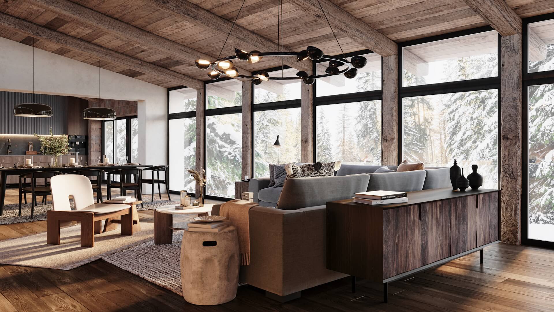 Interior render — alternative furniture layout