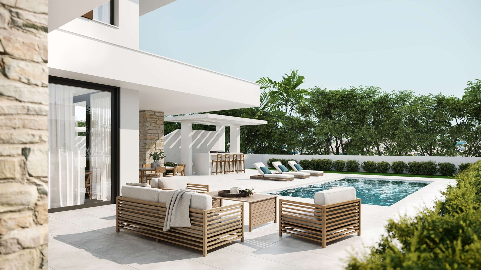 CGI for sun valley residences backyard