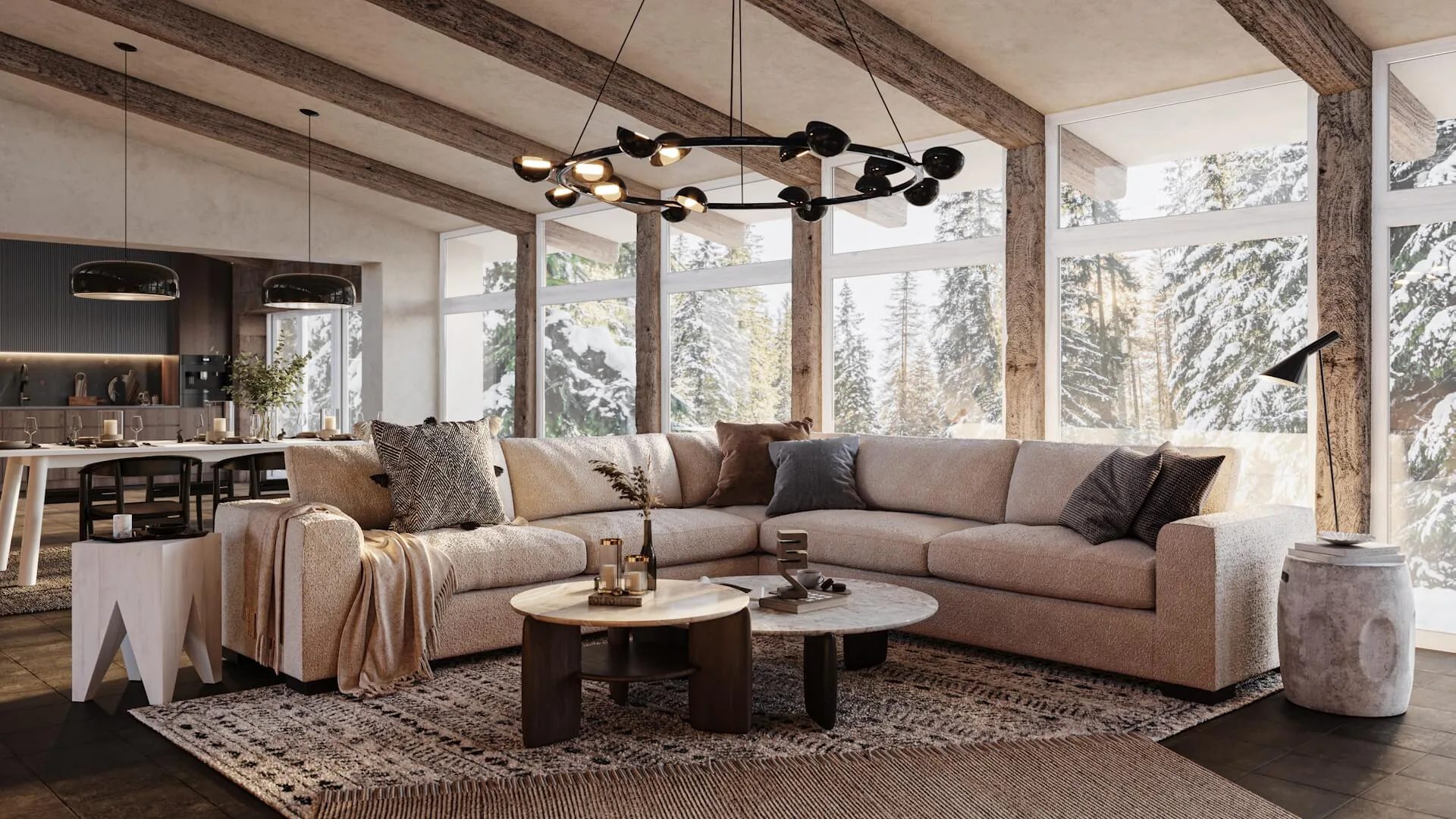 Interior rendering — up to 4 finishes changed
