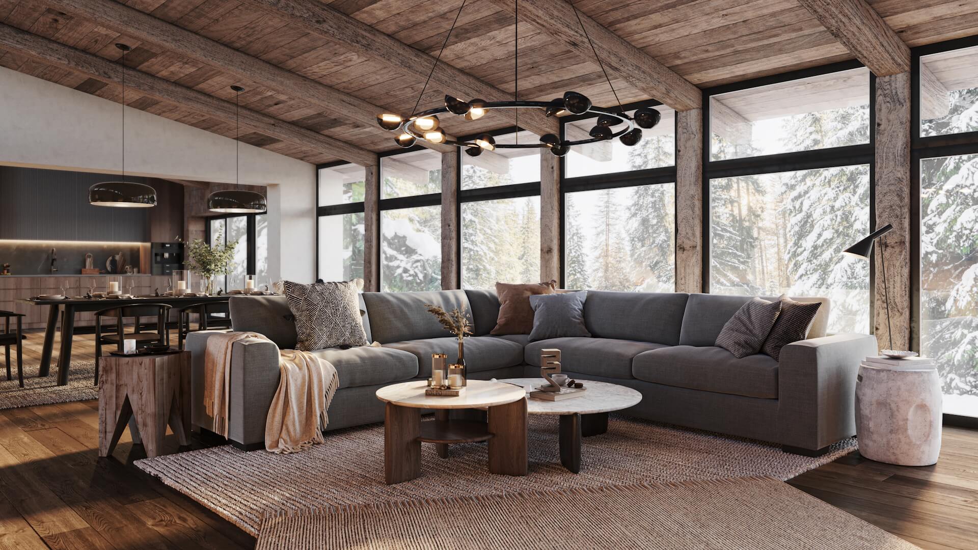 Zoomed out interior rendering — wider view