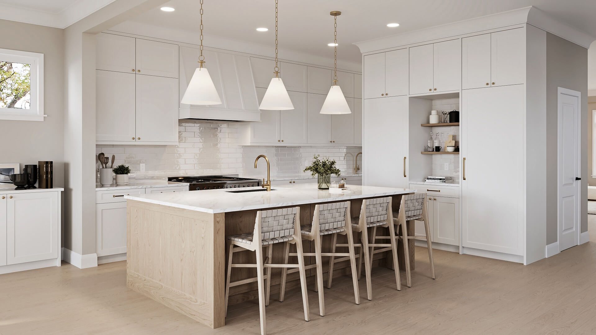 3D Rendering of a Single-Family House Kitchen