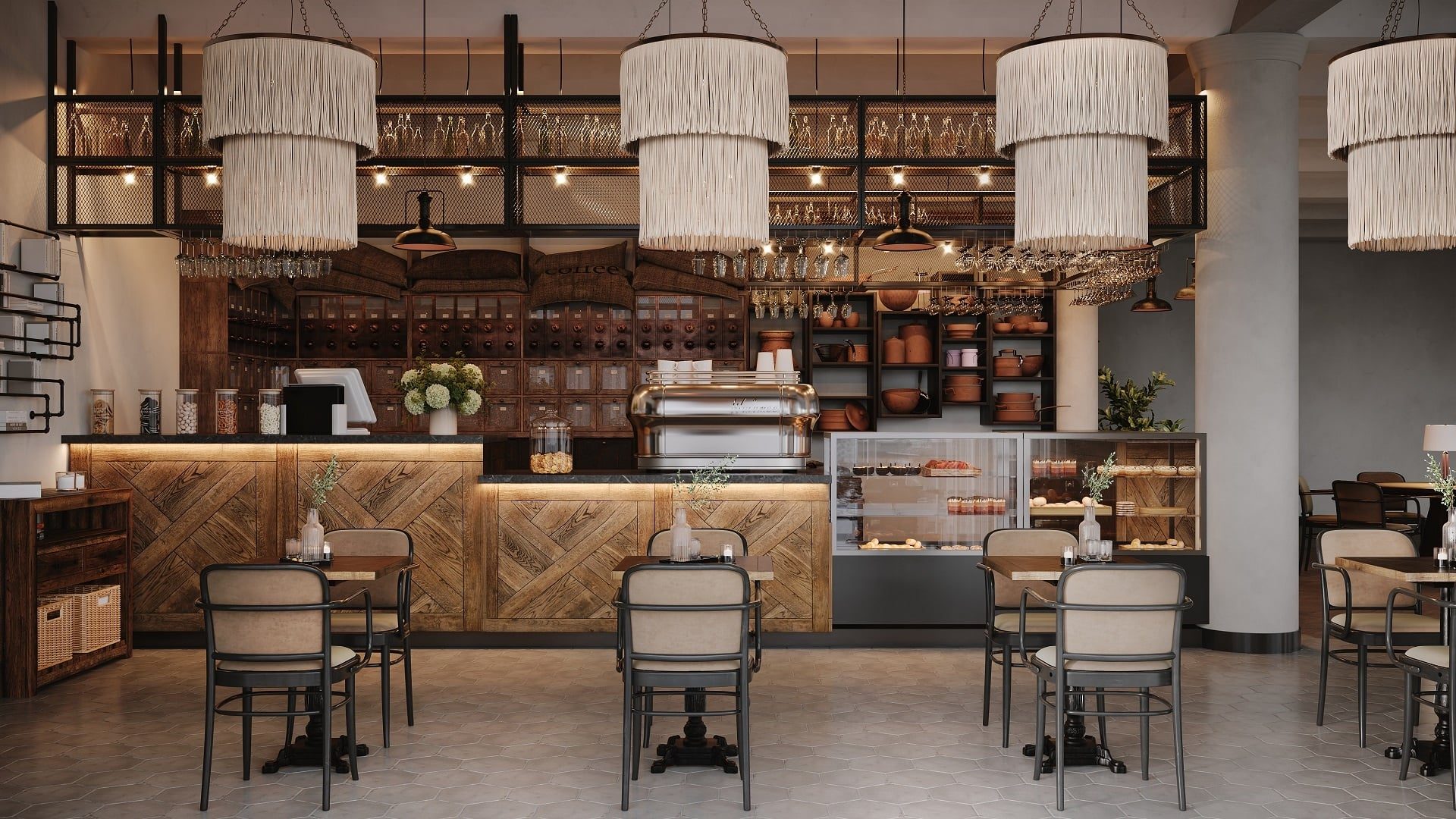 Camera Angle Change 3D Visualization of a Restaurant