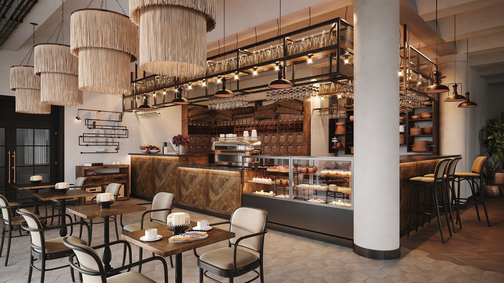 3D Visualization of Decor Change in Restaurant Interior