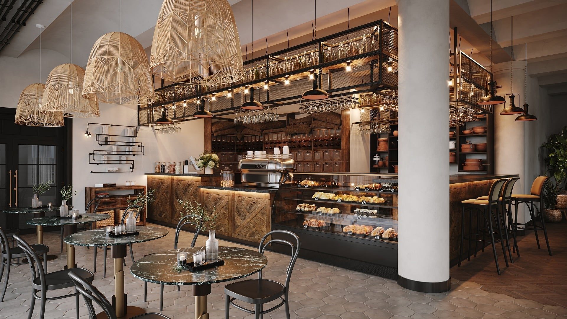 Furniture Change in Interior Restaurant 3D Visualization