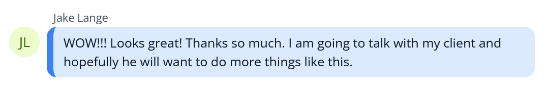 Client's Feedback after Seeing Land Subdivision 3D Visualization Project Results