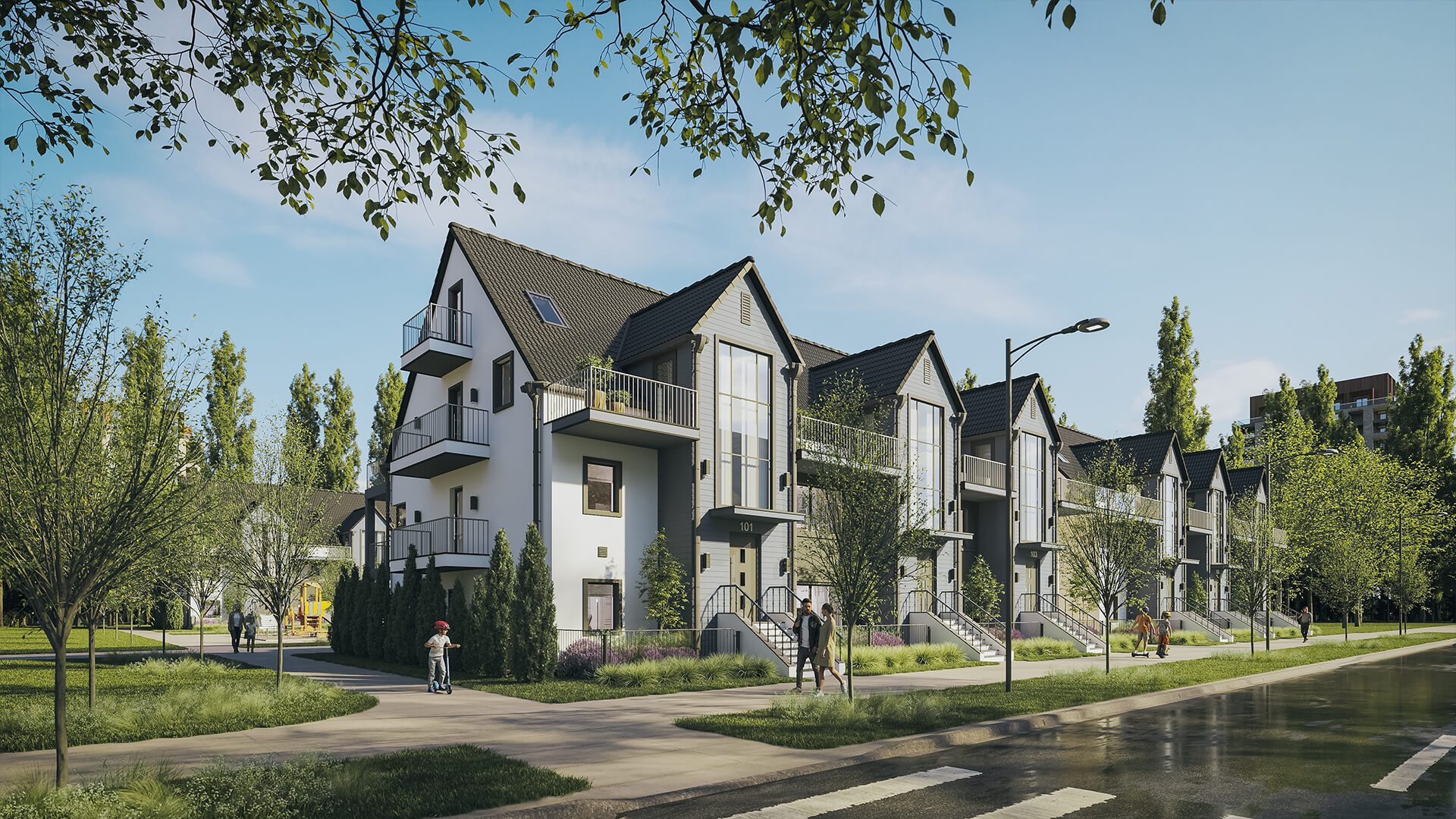 Townhouses CG Image: Street View