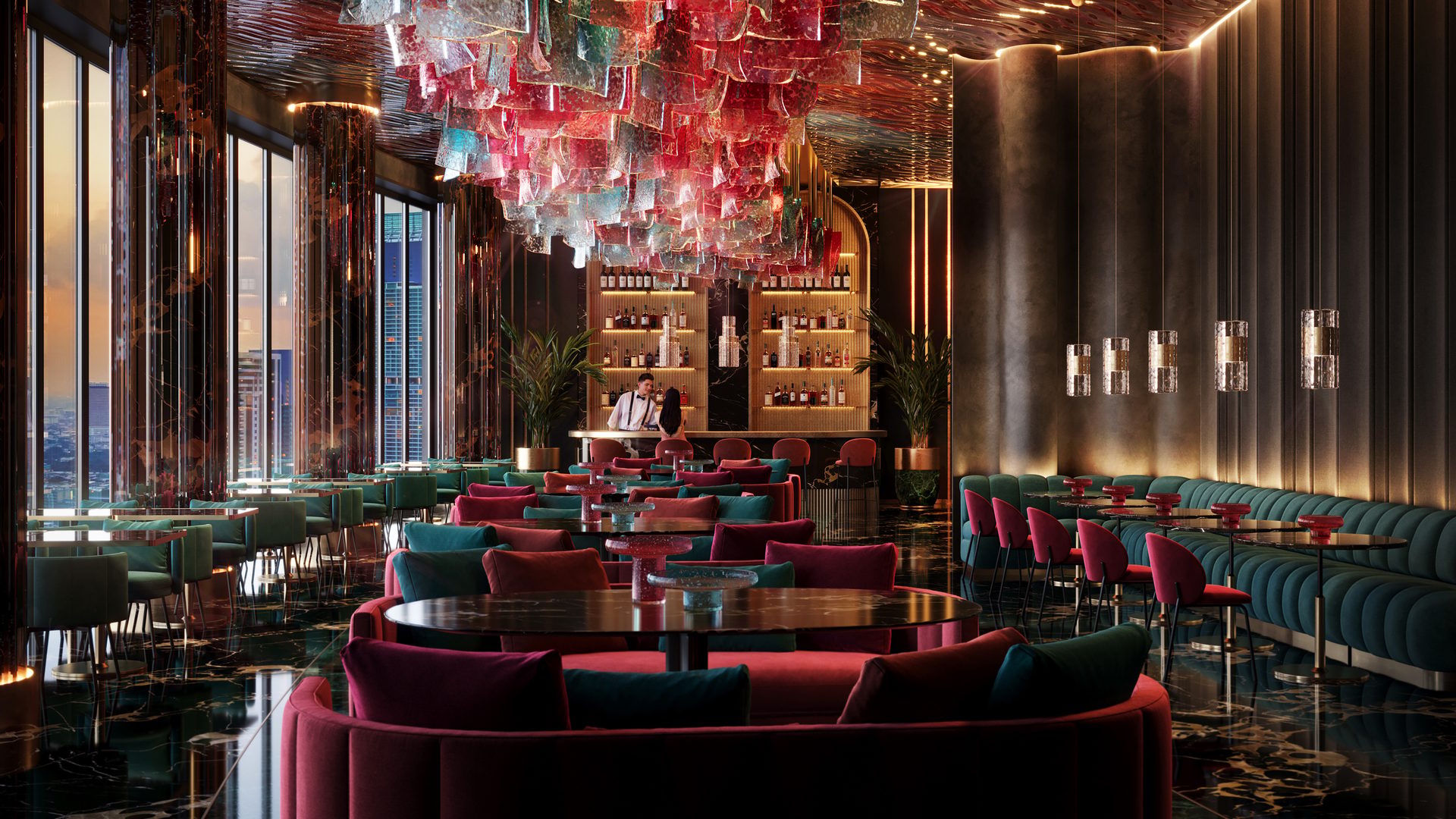 3D Visualization of a Classy Restaurant