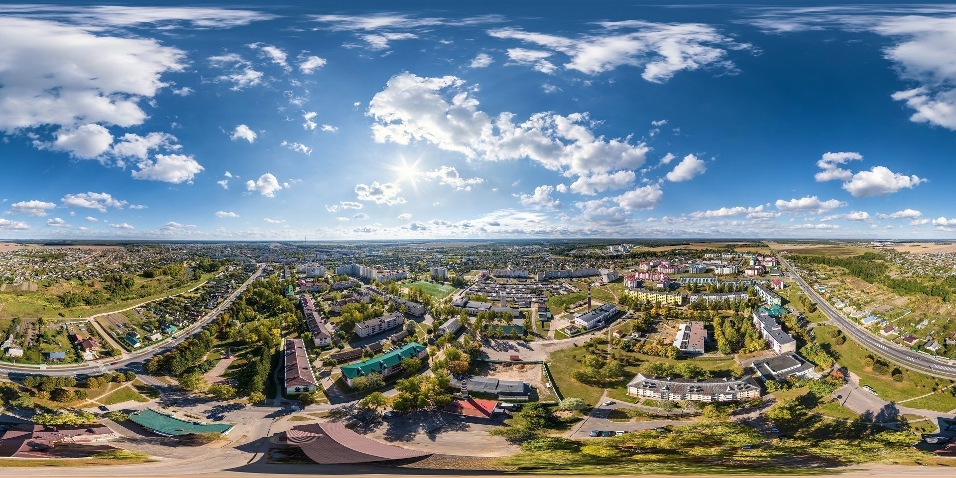 Drone video for 3D animation — 360 aerial panorama
