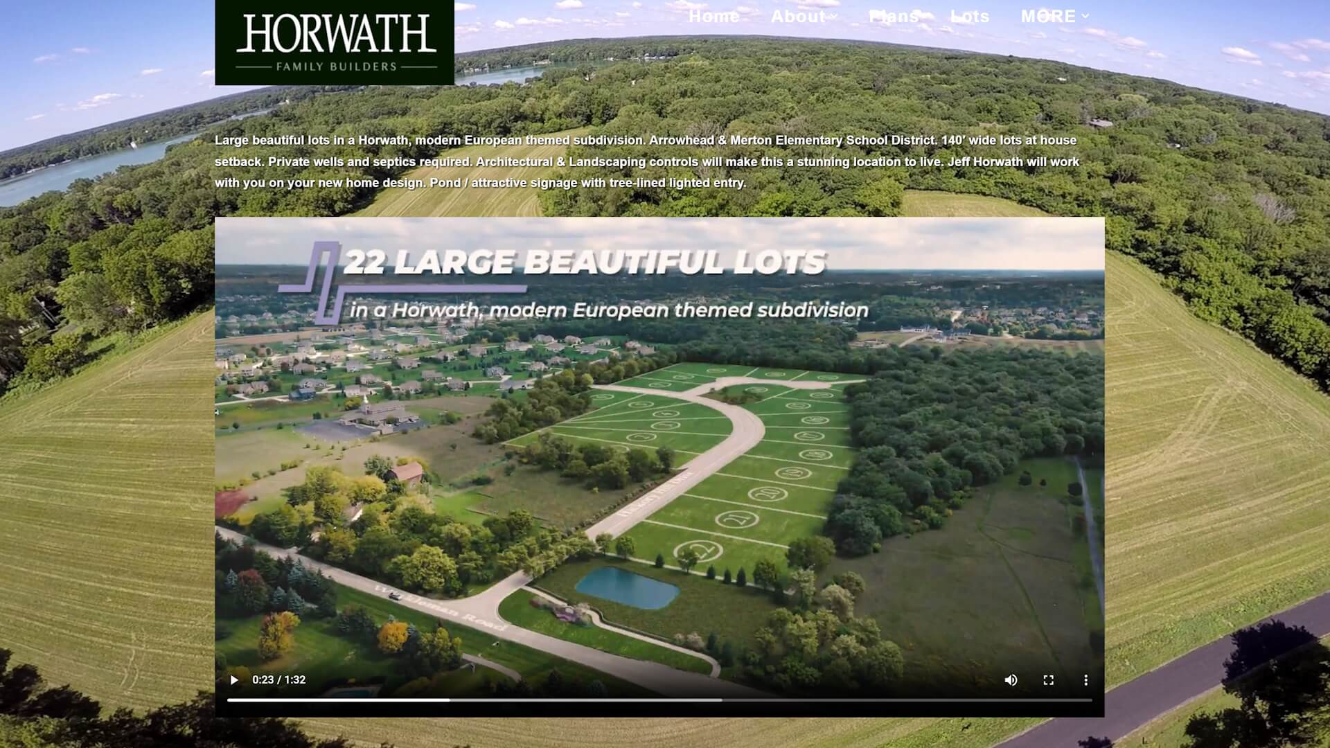 Land Selling 3D Land subdivision animation on Horwath Builders website