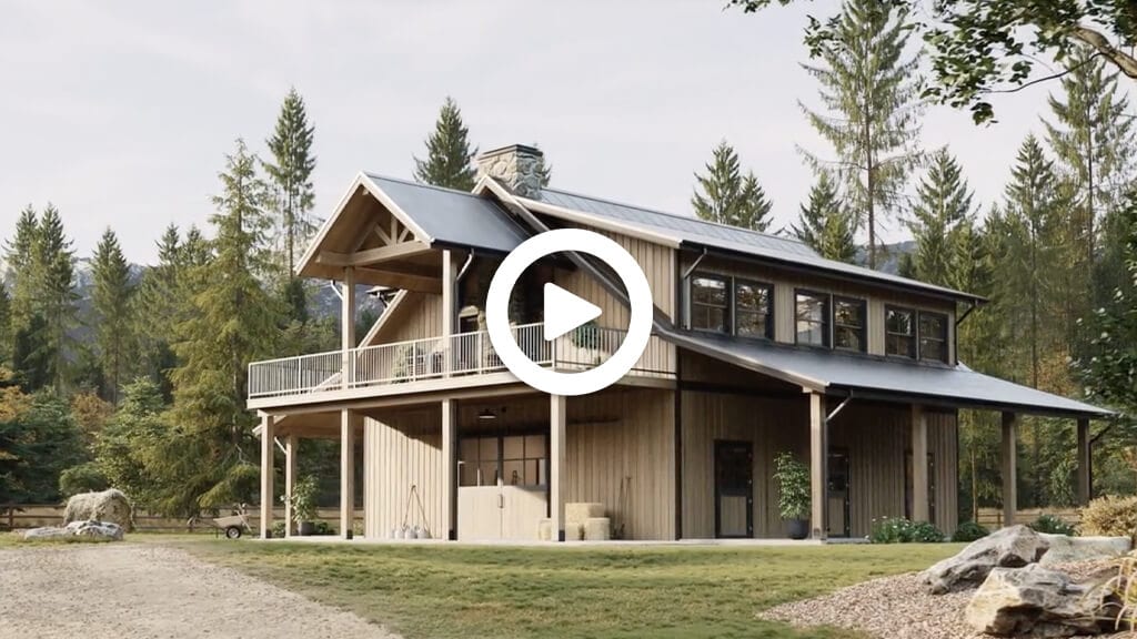 Barndominium house design 3D animation