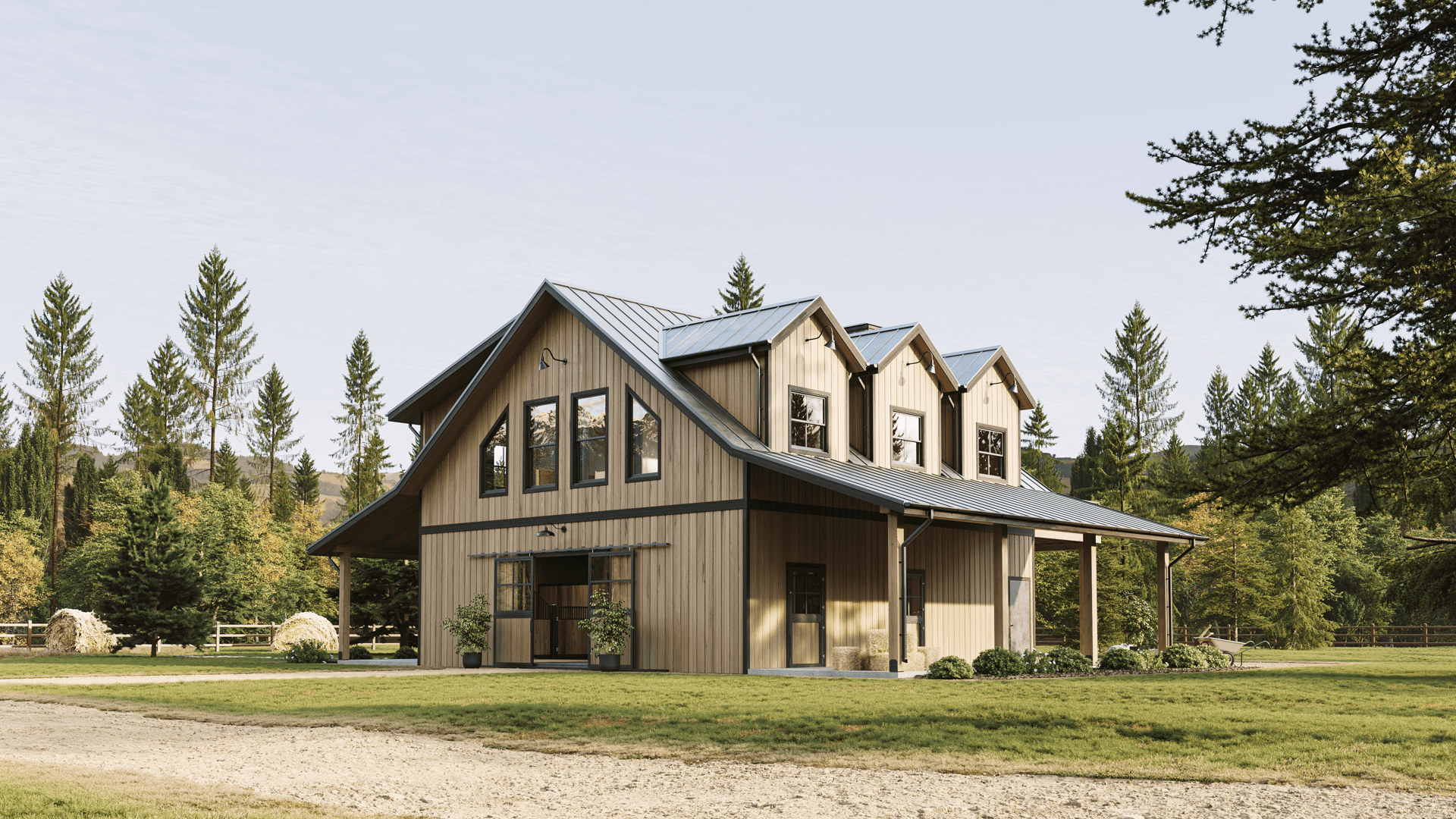 3D Rendering of Barndominium Design