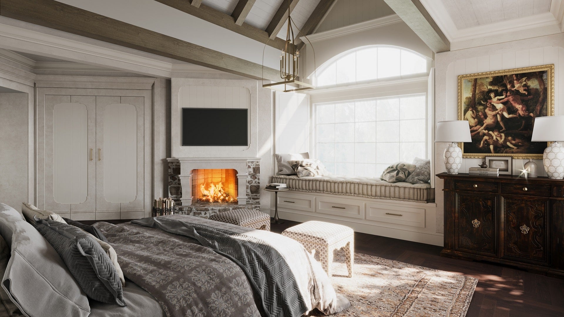 3D bedroom design — North Carolina transitional CGI
