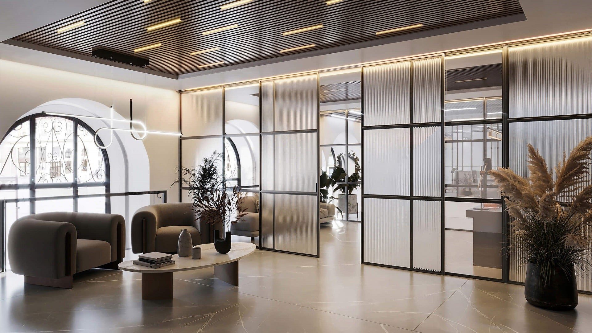 Interior Design 3D Visualization of a Lobby