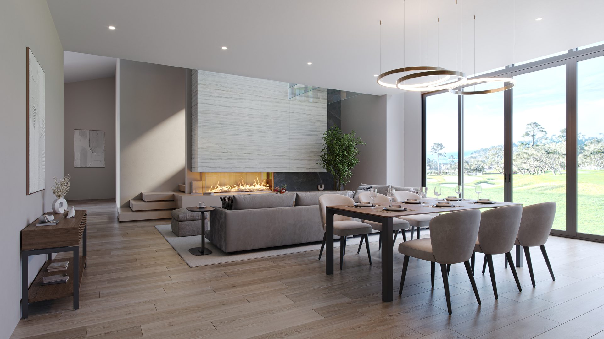 Interior 3D Visualization of a Stylish Living Room